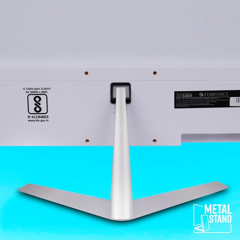 Zebronics EA124 – 24" FHD Monitor, 75Hz, HDMI, Built-in Speakers, VESA Mount Compatible, Ideal for Gaming & Multimedia