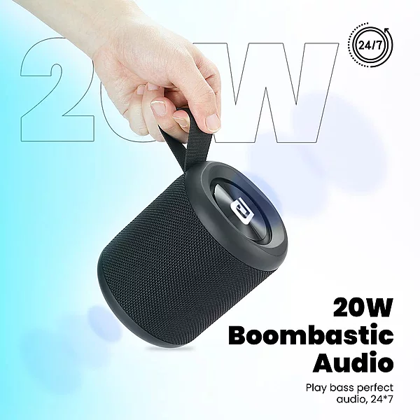 Portronics Sound Drum P POR 1578 Bluetooth Speaker – 20W | IPX6 | Type-C | Black