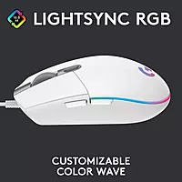 LOGITECH USB WIRED GAMING MOUSE WITH 8K DPI TRACKING AND CUSTOMIZABLE RGB LIGHTING G102-White