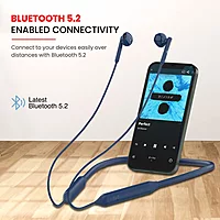 Portronics Harmonics Z5 Bluetooth In-Ear Headset -Dual EQ Mode, Type-C | 33Hrs Play | Blue