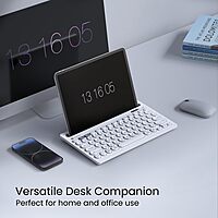 Portronics Bubble Dock Bluetooth + Wireless Keyboard  | Rechargeable | White | 1 Year Warranty