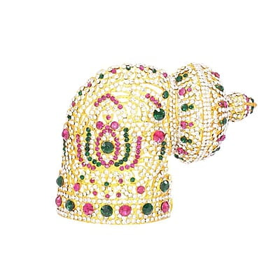 RED WITH GREEN MULTISTONE CROWN FOR GOD/Amman (Left Side)