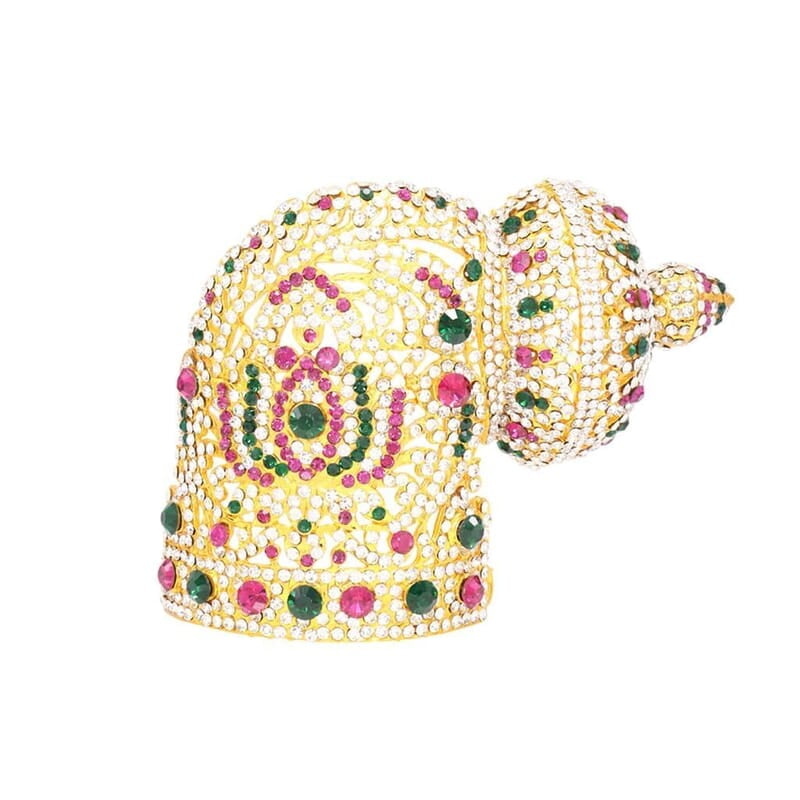 RED WITH GREEN MULTISTONE CROWN FOR GOD/Amman (Left Side) RED WITH GREEN MULTISTONE CROWN FOR GOD/Amman (Left Side)