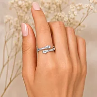 Silver Hand Hug Rings for Unisex