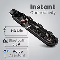 Portronics Harmonics Z8 – Bluetooth Earphones, 40H Battery Life, Sleek Black Design, Deep Bass, Comfortable Fit, Ideal for Music & Calls, Lightweight, Easy Controls, Perfect for On-the-Go.