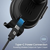 Portronics Clamp 4 – 15W Wireless Car Charger, Vent Mount: Effortlessly charge your phone while driving. Features adjustable grip, fast charging, and easy installation for a seamless experience.