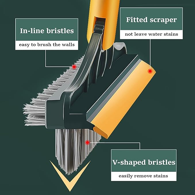 Bathroom Cleaning Brush with Wiper