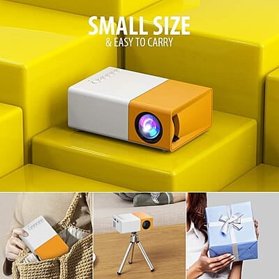 Mini Projector Home Theater LED Projector with Remote Controller, 6000lm LED Corded Projector UC500 Support HDMI, AV, SD, USB Interfaces