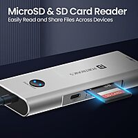 Portronics Mport One – 9-in-1 USB-C Hub features 4K HDMI, USB 3.0 ports, SD card reader, and more. Perfect for expanding connectivity for laptops and devices. Compact and portable design.
