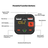 Portronics Auto 20 | Bluetooth Car Audio & 30W Charger - Enjoy seamless music streaming and fast charging on the go. Compact design, powerful sound, and quick charge for your devices!