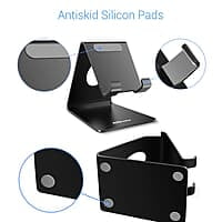Portronics MODESK Universal Mobile Holder Stand with Metal Body, Anti Skid Design, Light Weight for All Smartphones