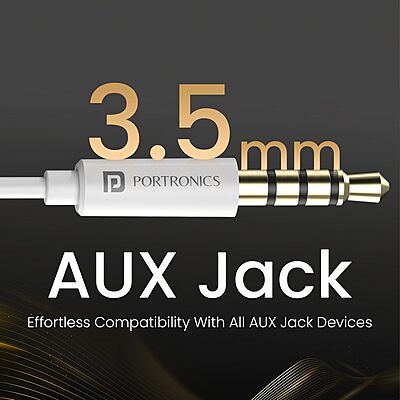 Portronics Conch Theta A In-Ear Earbuds – 3.5mm | On/Off/Volume Switch | White | 6 Months Warranty