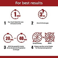 Wonderchef Nutri-blend Mixer, Grinder & Blender 400W 22000 RPM 2 unbreakable jars  White