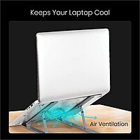Portronics My Buddy K2 Laptop Stand (POR 1202) – Portable Metal Stand | Foldable | Silver