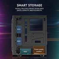 ZEBRONICS MYST Mid Tower Cabinet – White Gaming Case