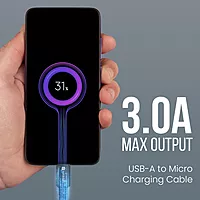 Portronics Konnect X USB-A to Micro USB Cable 3A Fast Charging Data Sync 1M Black