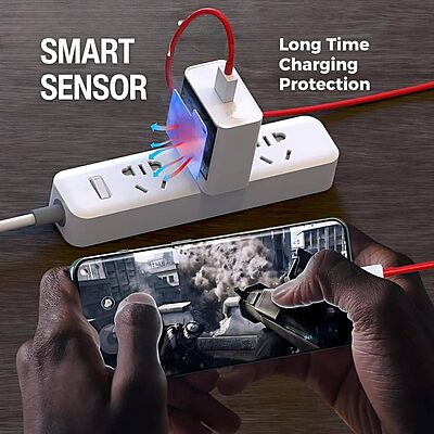Portronics 65W Type-C Fast Charger with Type-C Cable | Power Delivery USB-C Wall Adapter