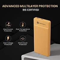 Portronics Luxcell B 10K 10000 mAh 22.5W Fast Charging Power Bank, Ultra Slim Power Bank with Mach USB-A Output, Type C PD Output