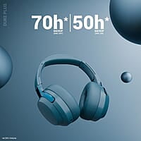 ZEBRONICS Duke Plus, Wireless Over Ear Headphone with ANC, ENC, Gaming Mode, Dual Pairing, Rapid Charge, Upto 70* Hours Backup, Bluetooth v5.4, AUX, Comfortable Earcushion, Deep Bass