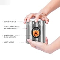 MILTON Steel Crispy 550 Storage Jar, 550 ml Light Weight Odour Proof  Dishwasher Safe