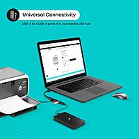 Portronics Mport 31 – 4-in-1 USB Hub offers 5Gbps data transfer speed, featuring multiple ports for seamless connectivity. Compact design, perfect for laptops and desktops, enhancing productivity.
