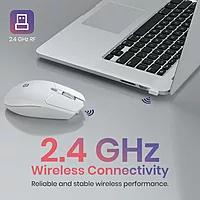 Portronics Toad 36 Wireless Mouse – 2.4GHz | Rechargeable | 6 Buttons | 1600 DPI | Ergonomic Thumb Support | Universal Compatibility | Built-in Battery | For Windows/Mac/Android/iOS | White