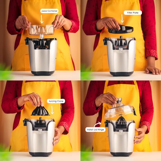 BREWINE CitrusMatic Pro Automatic Citrus Juicer – 50W Electric Orange & Lemon Juicer, Easy to Clean BREWINE CitrusMatic Pro Automatic Citrus Juicer – 50W Electric Orange & Lemon Juicer, Easy to Clean