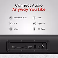 Portronics Pure Sound 105 – 200W 2.1 Soundbar with HDMI offers immersive audio experience, sleek design, and powerful bass. Perfect for movies, music, and gaming. Enhance your entertainment setup!
