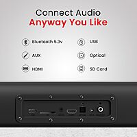 Portronics Pure Sound 105 – 200W 2.1 Soundbar with HDMI offers immersive audio experience, sleek design, and powerful bass. Perfect for movies, music, and gaming. Enhance your entertainment setup!