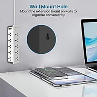 Portronics Power Plate 14 Extension Board with 10 Universal Sockets, 25W Type-C PD, 3 USB Charging Ports, 3 Meter Long Cord, 2500 Watts