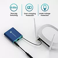 Portronics 1601 Power Plus Router UPS – 12V DC | Up to 4 Hours Backup | Blue