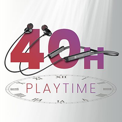 Portronics Harmonics Z9 – Wireless Neckband, 40 Hours Playtime, Bluetooth 5.0, Deep Bass, Comfortable Fit, Magnetic Earbuds, Voice Assistant Support, Ideal for Music & Calls, Black.