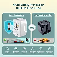 Portronics Juicemate 3 Universal Adapter delivers 6A AC output, fast charging, compact design, and multiple device compatibility. Built-in safety features make it perfect for home and travel.