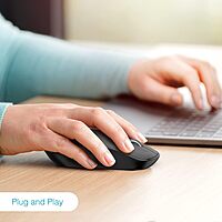 Joy Wireless + Bluetooth Mouse – Silent Click, Sleek Design, Black & White, Ergonomic Shape, Long Battery Life, Compatible with Multiple Devices, Perfect for Home & Office Use, Smooth Tracking.