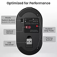 Portronics Key11 Grey Combo | Bluetooth 5.3, USB Connectivity, Type-C Charging | Sleek Design, Ergonomic Keys, Long Battery Life | Perfect for Home and Office Use | Reliable Performance.