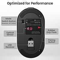 Portronics Key11 Grey Combo | Bluetooth 5.3, USB Connectivity, Type-C Charging | Sleek Design, Ergonomic Keys, Long Battery Life | Perfect for Home and Office Use | Reliable Performance.