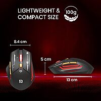 Portronics Vader Max Wireless Mouse – Dual Mode BT 5.3 & 2.4GHz | 2400 DPI | Black | 1 Year Warranty