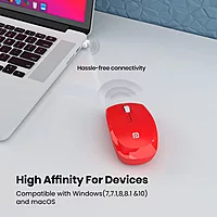 Portronics Toad 25 Wireless Mouse – 2.4GHz | USB Nano Dongle | 1200 DPI Optical Tracking | Ambidextrous Design | PC, MacBook & Laptop Compatible | Red