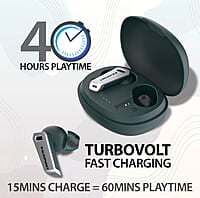 Blaupunkt Newly Launched Btw300 Bass Buds Truly Wireless Bluetooth in Ear Earbuds I Bass Demon Tech I Enc Crispr Tech I 40Hrs Playtime I Turbovolt Charging I Bt Version 5.3 I 80Ms Low Latency