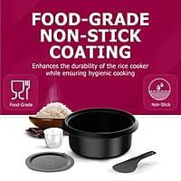 Crompton Harvest Pro Food Grade Non-stick Rice Cooker with 1.8 liter capacity Instant 15 miin cooking additional cooking bowl