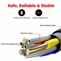 POR 1646 Konnect C1 C-C – 20W USB-C to USB-C Braided Cable | 1M | Black | 06 Months