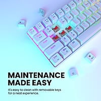 Portronics Hydra 10 Mechanical Wireless Gaming Keyboard with Bluetooth 5.0 + 2.4 GHz, RGB Lights 16.8 Million Colors, Type C Charging, Compatible with PCs, Smartphones and Tablets