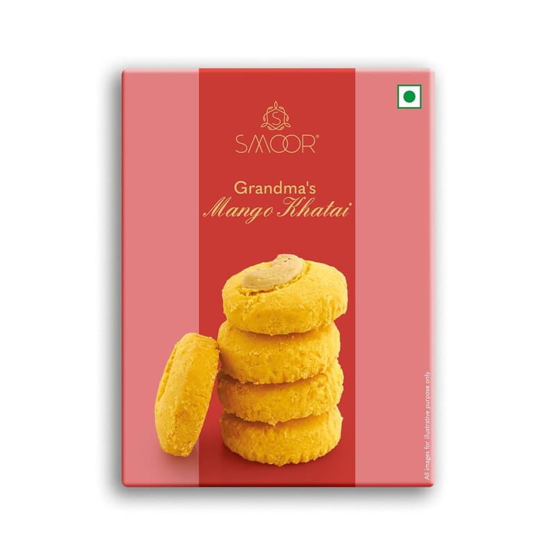 SMOOR Premium Grandma's Mango Khatai Cookies Crunchy & Sweet Gourmet Cookie Biscuits 150g