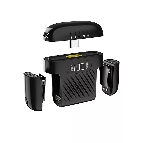 UltraProlink UM1215BLK - Sonic Vibe Dual Microphone with Charging Case (Black)