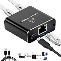 uPort 1x2 LAN Splitter – Gigabit 1000Mbps, allows you to connect two devices to a single Ethernet port, ensuring high-speed internet access for both. Compact design, easy to use, reliable performance.