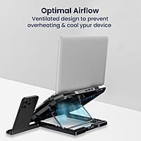 Portronics My Buddy Air 2 Laptop Cooling Pad with Dual Cooling Fans, Multi-Level Height Adjustable, Mobile Holder