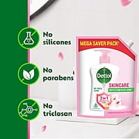 Dettol Skincare Liquid Handwash Refill Pack | 99.9% Germ Protection & Moisturizing Formula