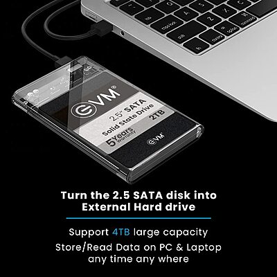 CASING EVM 2.5" SATA PLASTIC TRANPARENT ESC/TP-01