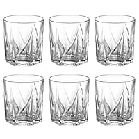 Treo by Milton Ignis On The Rocks Glass Tumbler,6 Pc Set,270 mlEach,Transparent