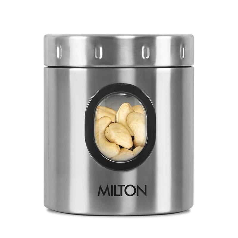 MILTON Steel Crispy 350 Storage Jar, 400 ml Light Weight Odour Proof  Dishwasher Safe